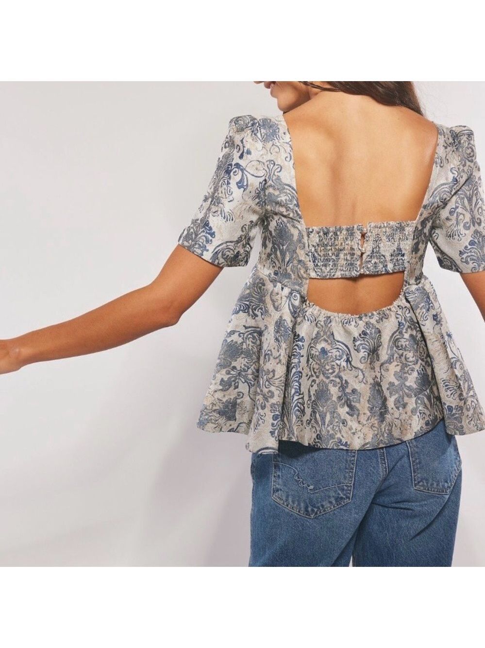 FREE PEOPLE Eloise Jaquard Blouse - Picture 4 of 10